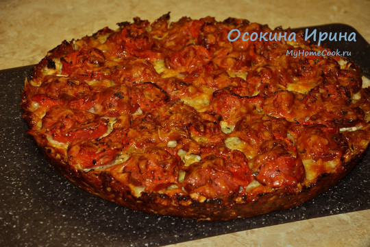 Запеканка с сардельками