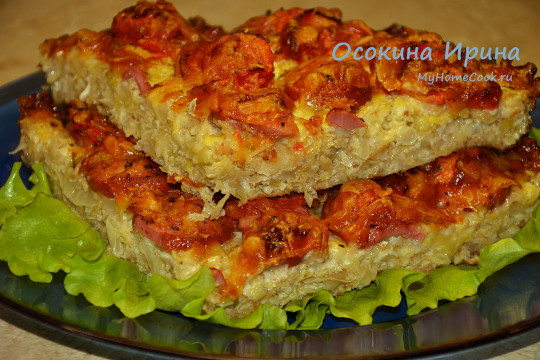 Запеканка с сардельками