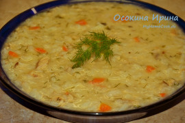 Рисовый сырный суп