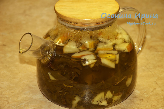 Зелёный чай с яблоком и киви