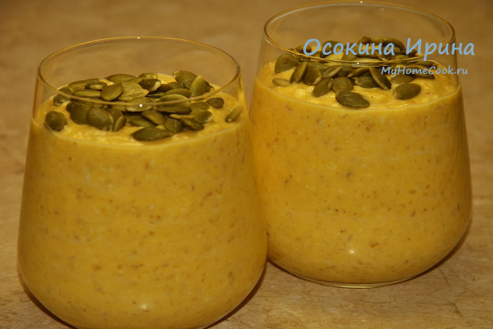 Ленивая овсянка с тыквой