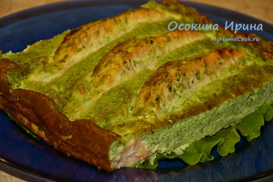 Сёмга в изумрудном омлете