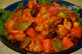 Тушеный кролик с овощами