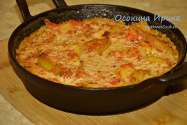 Запечённая куриная грудка с яблоком