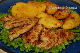 Жареная вырезка с яблоками