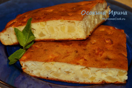 Творожный пирог с яблоками