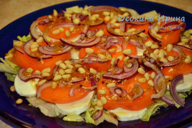 Салат с моцареллой и абрикосами