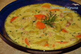 Сырный суп с кабачком