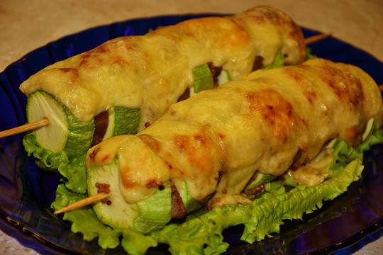 Шашлычки из кабачков с языками